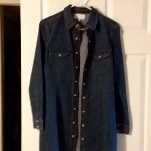 Denim snap up dress